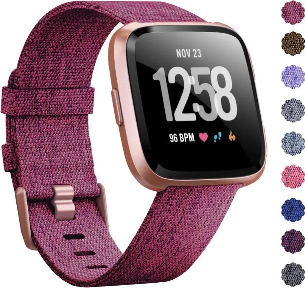 Cinturino Elegante Fitbit Versa 2 Rose Red | Tessuto Intrecciato Premium