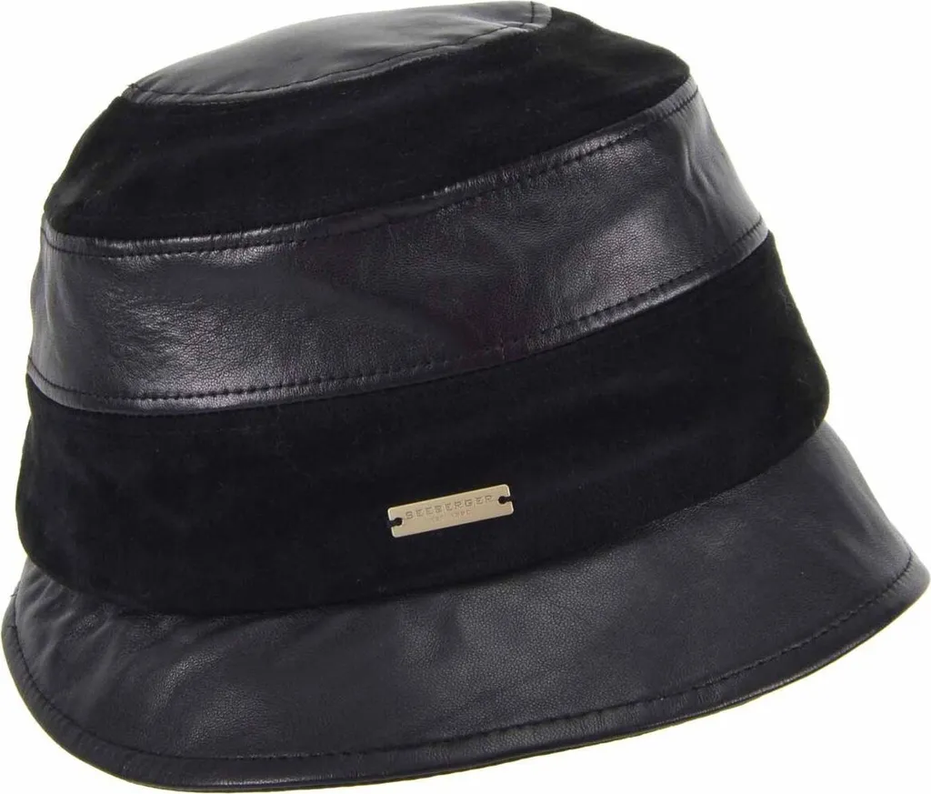 Chapeau cloche Seeberger 100% velours et cuir lisse - Finition luxe