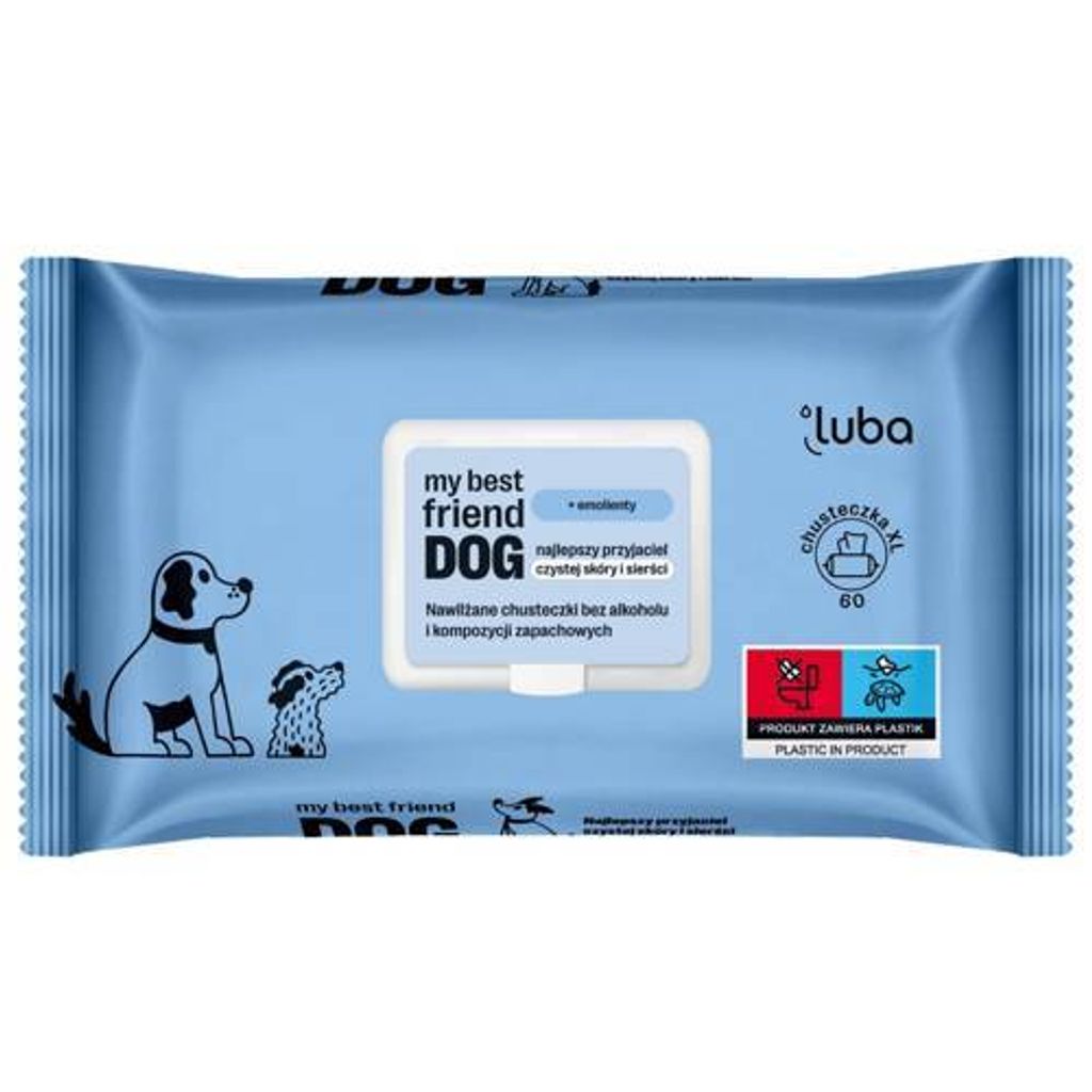 Luba Premium Feuchttücher für Haut & Fellpflege, 60 Stück
