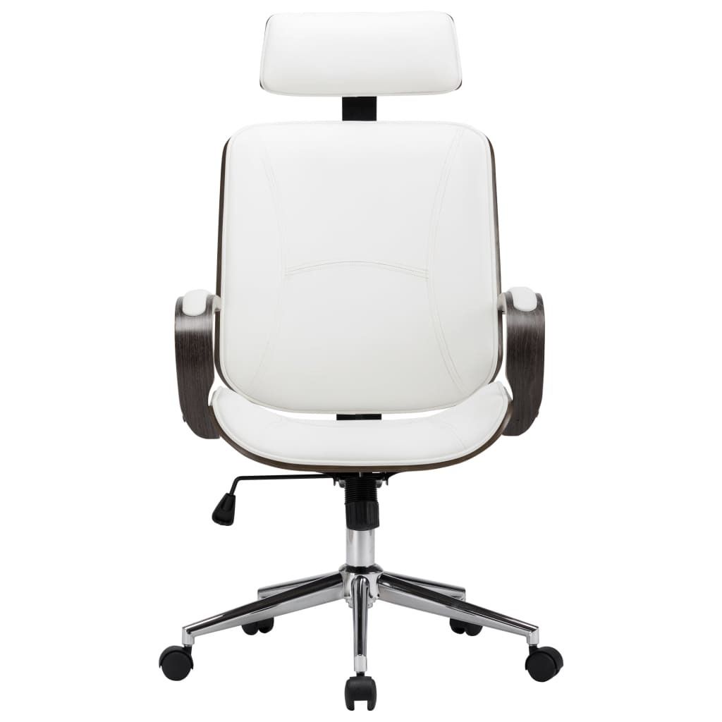 vidaXL Chaise de bureau pivotante avec appui-tête Blanc Image du produit 
