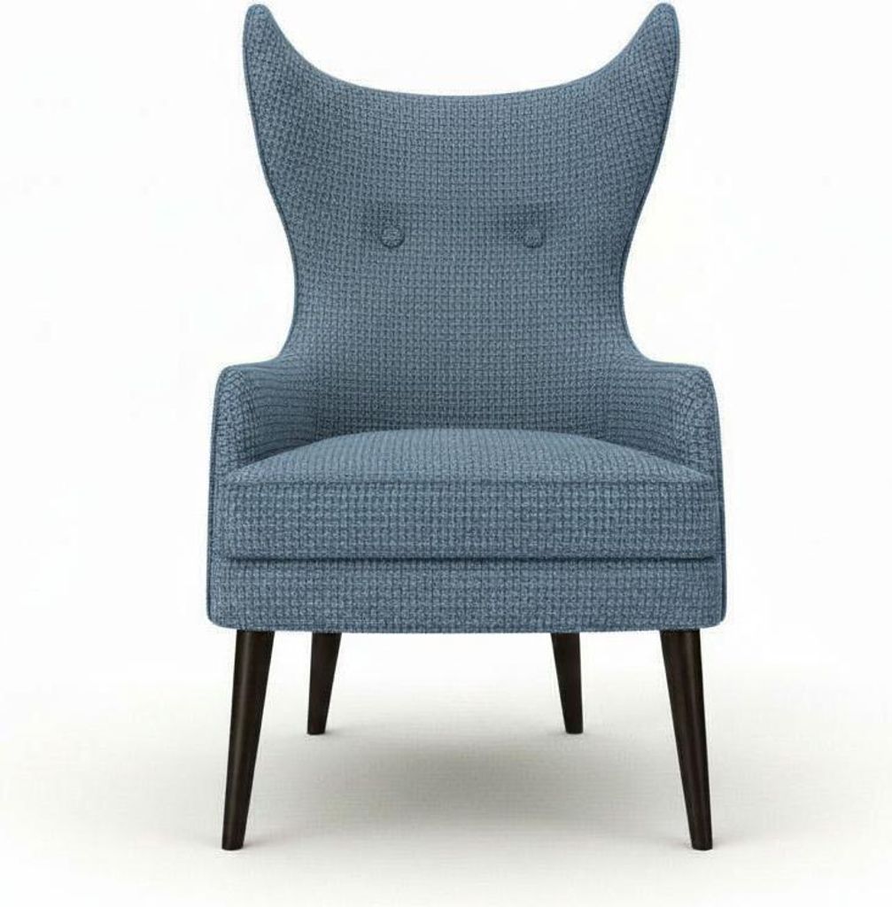 Sessel – Ohrensessel – Relaxsessel - Polstersessel - Sessel mit Massivholz Rahmen - Dunkelblau - Sessel für Wohnzimmer, Büro, Esszimmer - Tul...