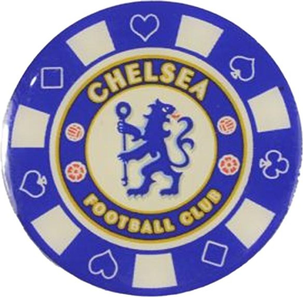Chelsea FC - Pokerchip-Abzeichen BS6419 (Einheitsgröße) (Blau/Weiß)