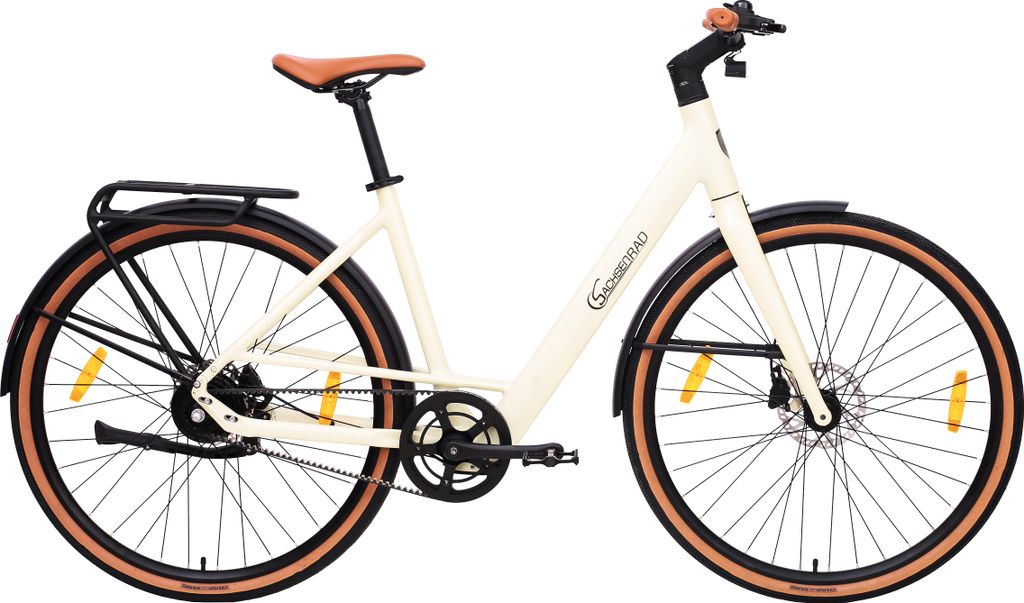 SachsenRAD Urban City E-Bike C3V Roma, mit Riemenantrieb Drehmomentsensor, Ultraleicht 16kg, 28 Zoll Citybike Lenker vollintegriertes, Elektrorad
