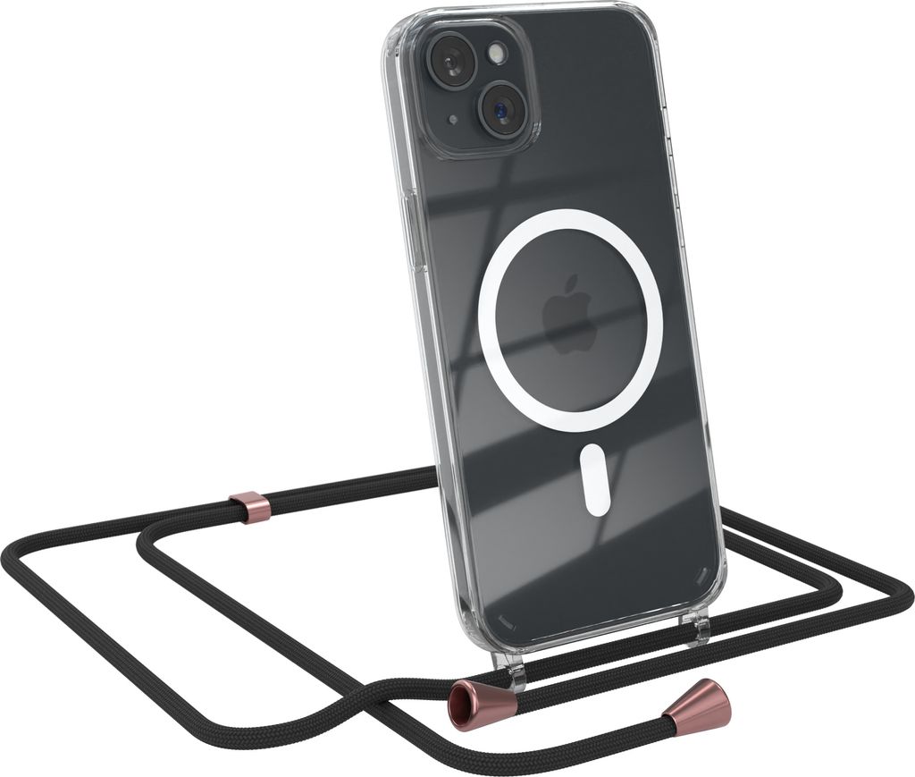 EAZY CASE - Handykette kompatibel mit Apple iPhone 15 Plus Kette zum Umhängen Stoßfest Handyhülle für Apple iPhone 15 Plus Silikon Hülle mit B...