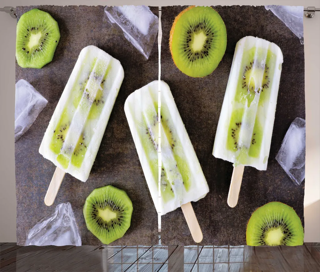 ABAKUHAUS Rideau Kiwi Glaces Artisanales 280x225cm Vert Pomme