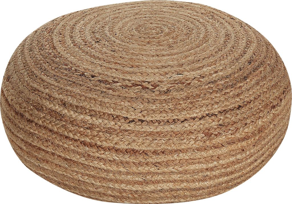 BELIANI Pouf Beige aus Jute ø 50 cm Rund Natur Bodenkissen Produktbild 