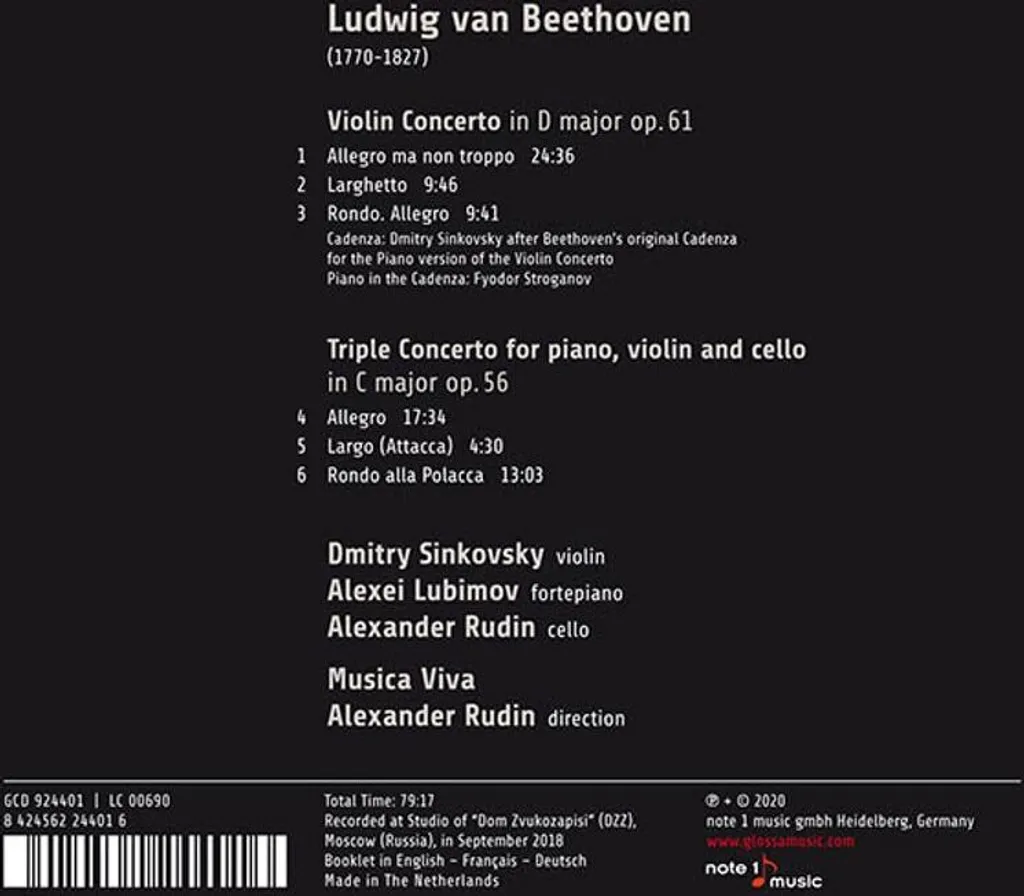 CD Beethoven Idylle Héroïque - Virtuosité de Sinkowski et Lubimov
