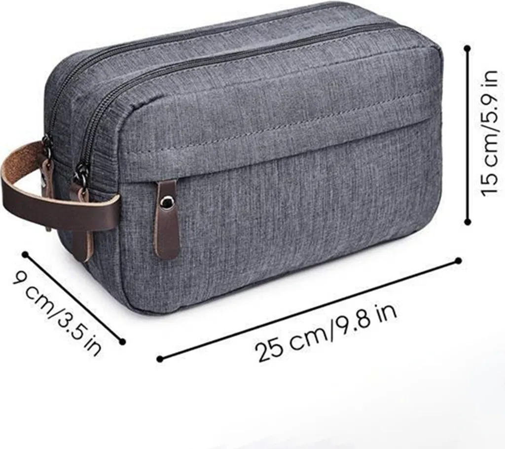 INF Borsa da toilette da viaggio per uomo Grigio