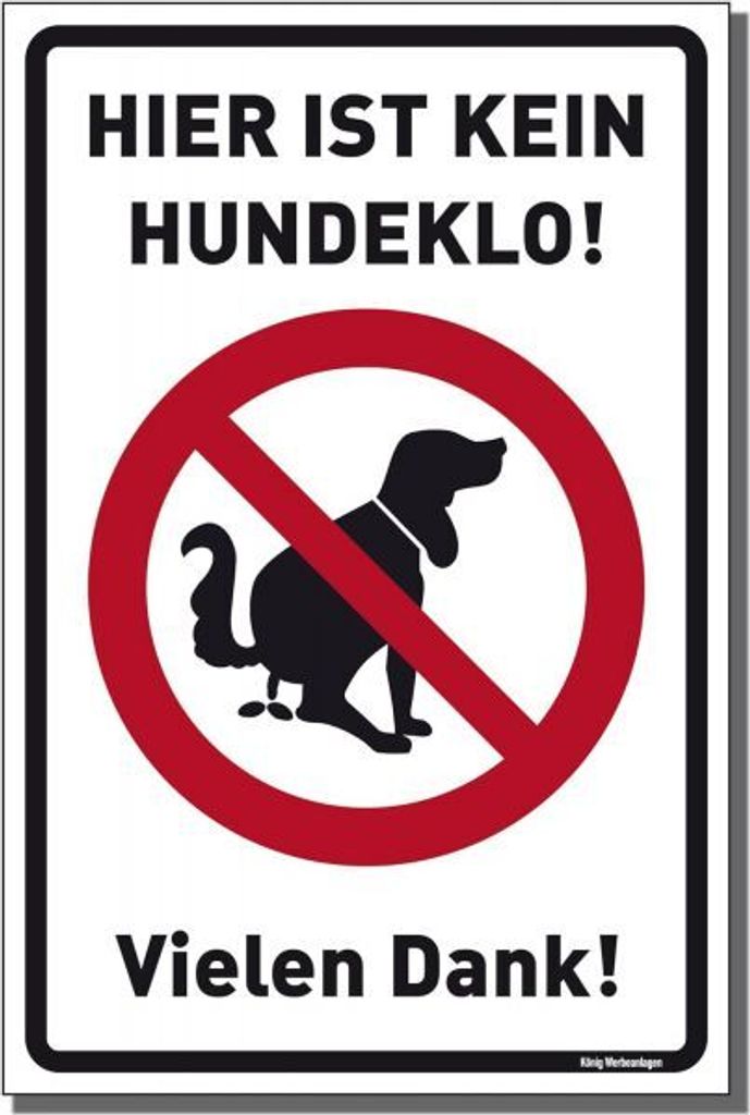 Dreifke Schild Hier ist kein Hundeklo! | stabiles Alu-Schild mit UV-Schutz 2... weiß (200x300mm) Alu