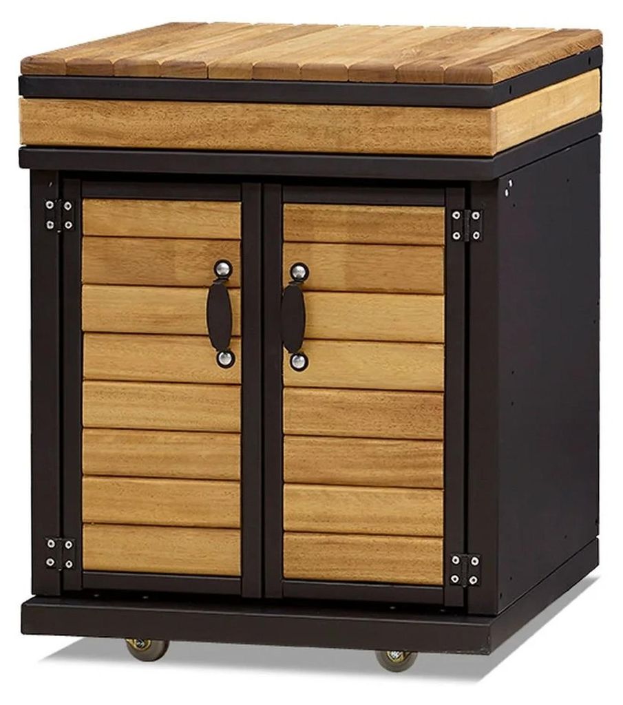 Außenküchenmodul aus Holz in Braun modern