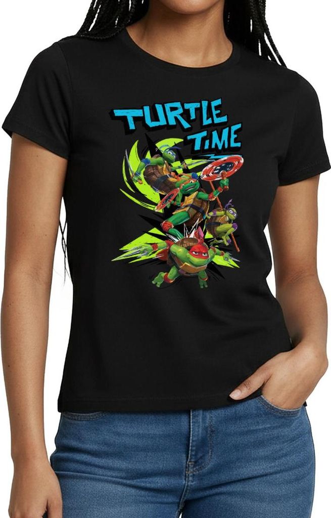Spreadshirt TMNT Mutant Mayhem Turtle Time Frauen T-Shirt, XXL, Schwarz