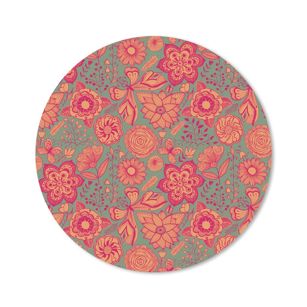 MuchoWow Mauspad Mousepad Schmetterlinge - Muster - Frühling - Bohème 40x40 cm - Mousepads - Maus Mat - Pad - Mausunterlage - Schreibtisch Acce...