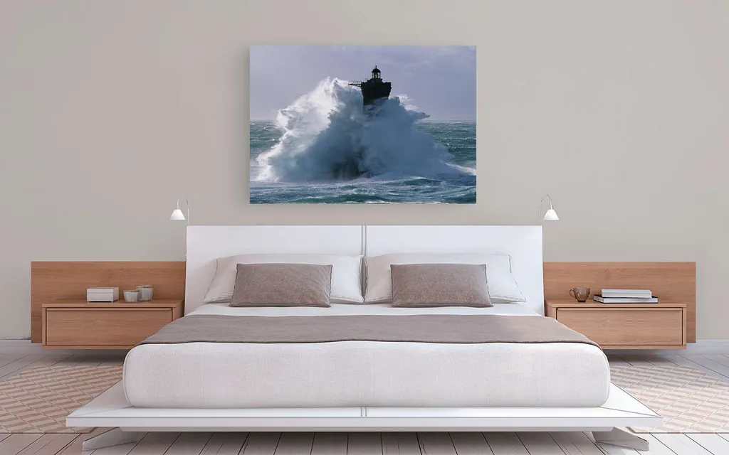 Tableau Toile Phare dans la Tempête - Impression Qualité Jean Guichard - 2