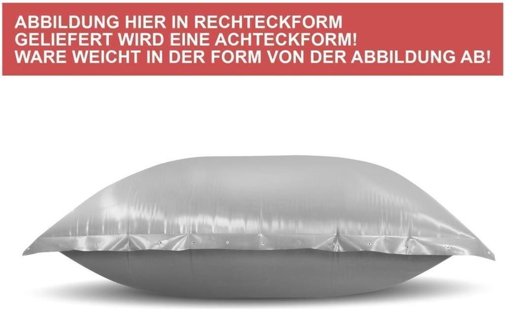 Trend Pool aufblasbare Poolplane Set | Achtformpool | 625 x 360 cm | Hellgrau | inkl. Bodenanker zur Holzbefestigung und Spannseil