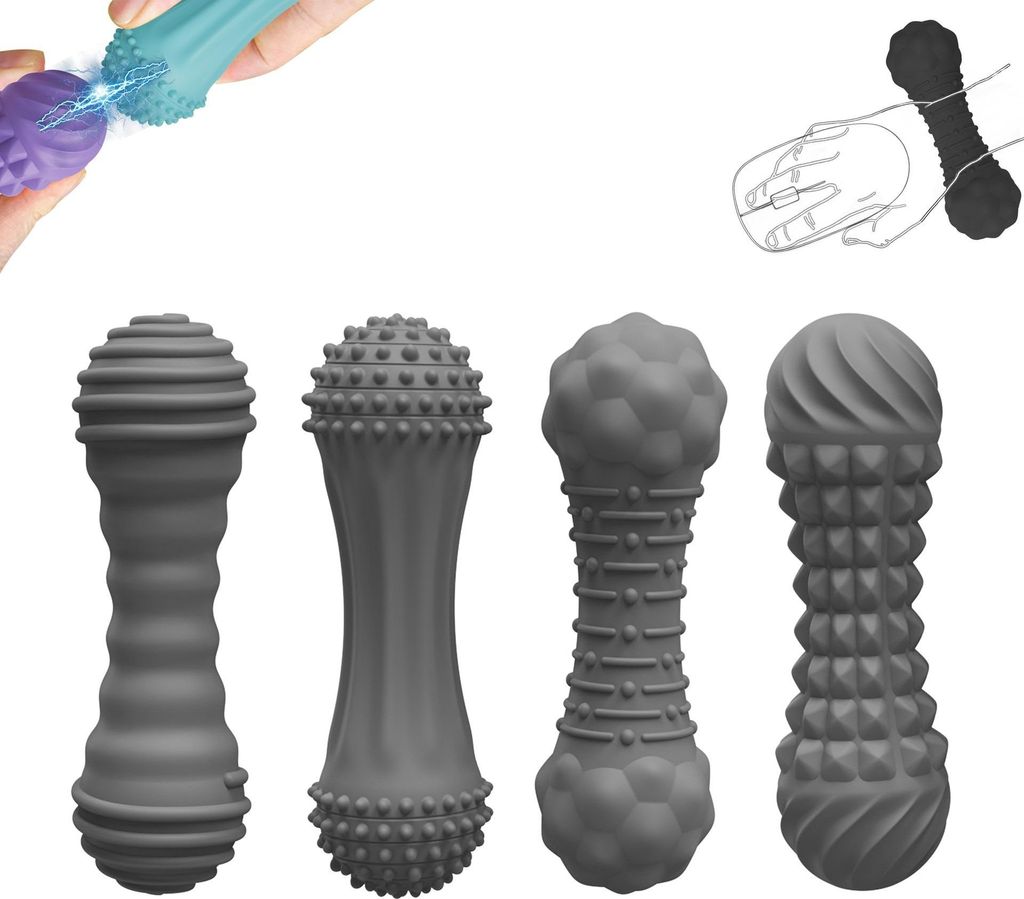 INF Graue Silikon Büro Maus Handgelenkauflage 4er Set mit Magnet Massage