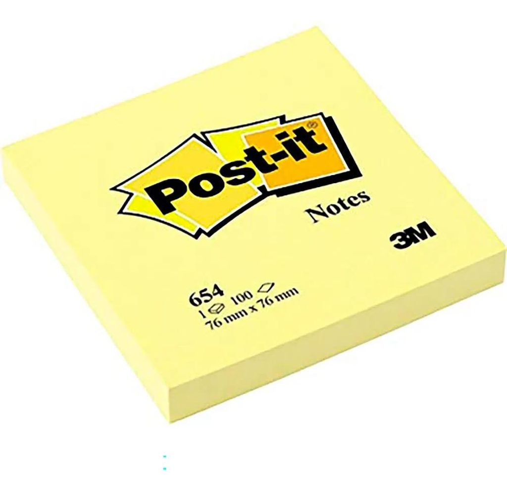 3M Post-it Notes Haftnotizen, 76 x 76 mm, gelb 100 Zdjęcie produktu 