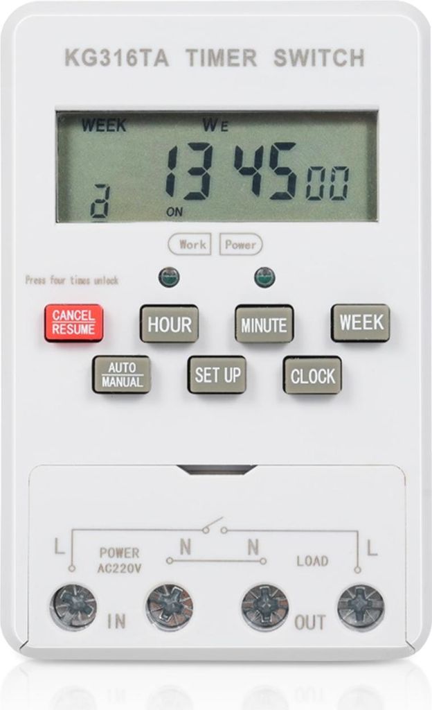 KG316TA 220V Zeitschaltuhr Automatische digitale Zeitschaltuhr Mikrocomputer-Zeitschaltuhr Programmierbare Zeitschaltuhr Straßenlaternenschalter m...