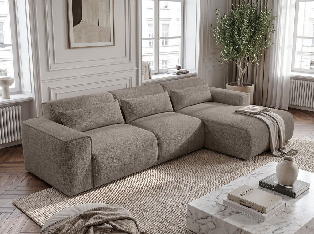 AX LIVING Wohnlandschaft mit Schlaffunktion Ruyam Hellbraun Produktbild 