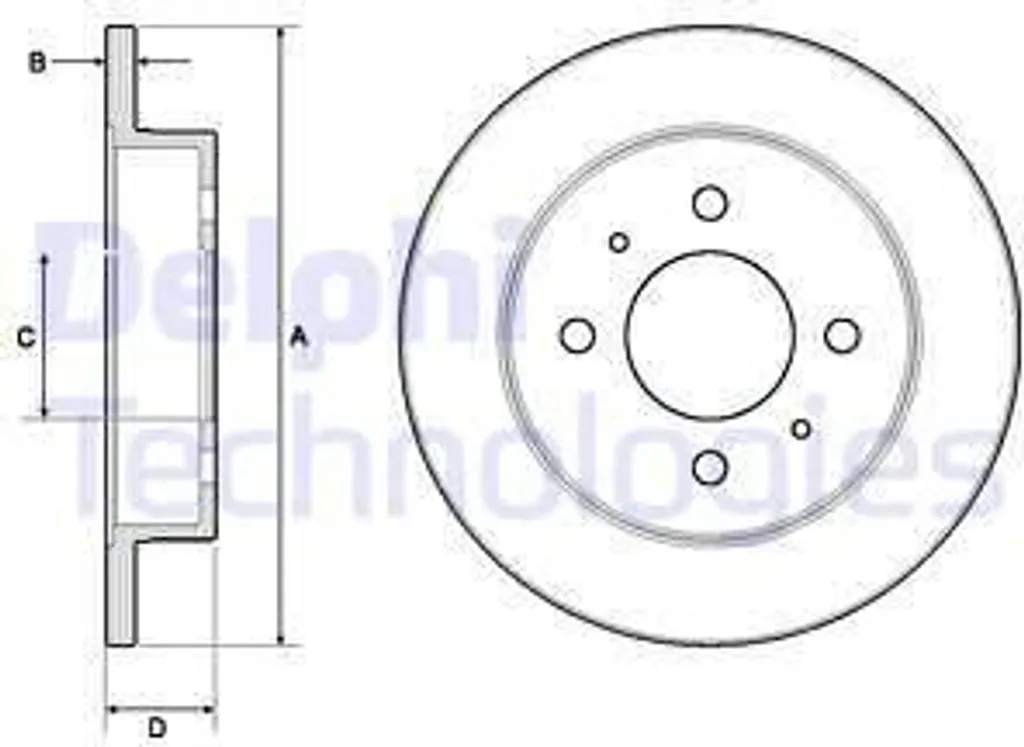 2 Disques de Frein Arrière DELPHI BG3035 pour Mitsubishi Carisma et Colt