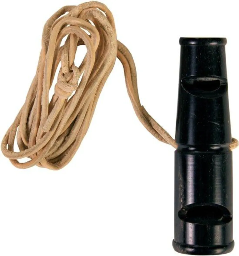 Sifflet bicolore double son en corne de buffle 6 cm spécial vibrato