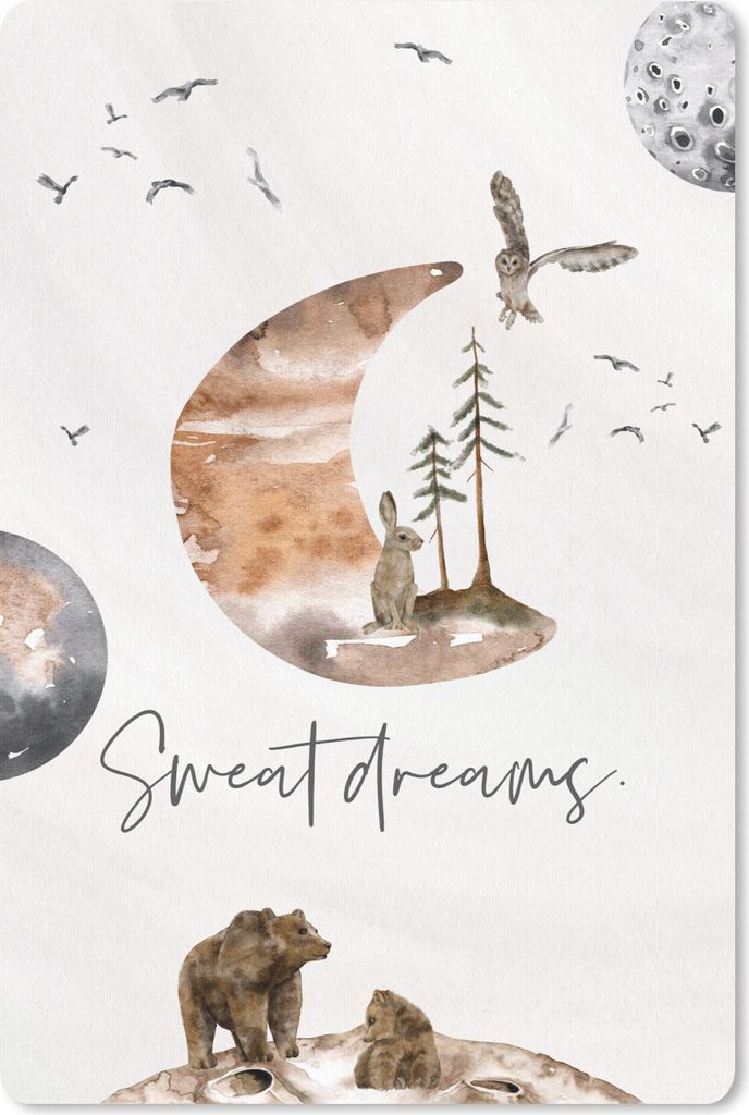 MuchoWow Mauspad Mousepad Tiere - Mond - Sprichwörter - Vintage 40x60 cm - Mousepads - Maus Mat - Pad - Mausunterlage - Schreibtisch Accesoire