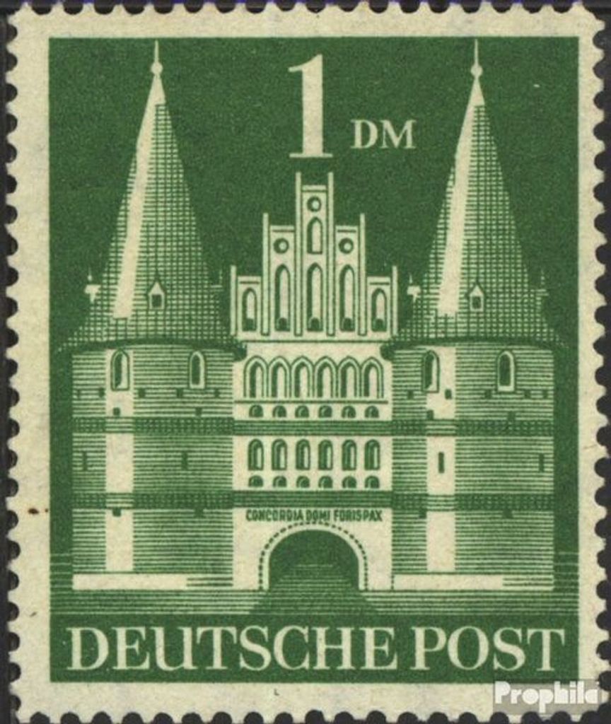 Briefmarken Bizone (Alliierte Besetzung) 1948 Mi 97Y II G, eng gezähnt postfrisch Bauten