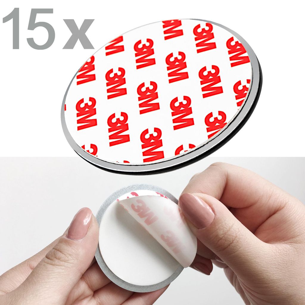 NEMAXX Rauchmelder-Magnethalter 15er-Set – selbstklebende Magnethalterung Ø 60 mm, Montage ohne Bohren & Schrauben – für alle Rauch- & Feue...