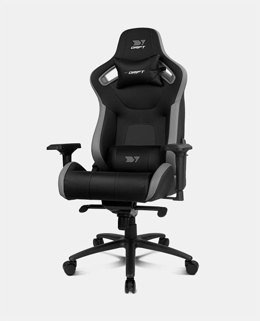 DRIFT DR600BGRAY, Gaming-Sessel, 150 kg, Gepolsterter Sitz, Gepolsterte Rückenlehne, Schwarz, Metall