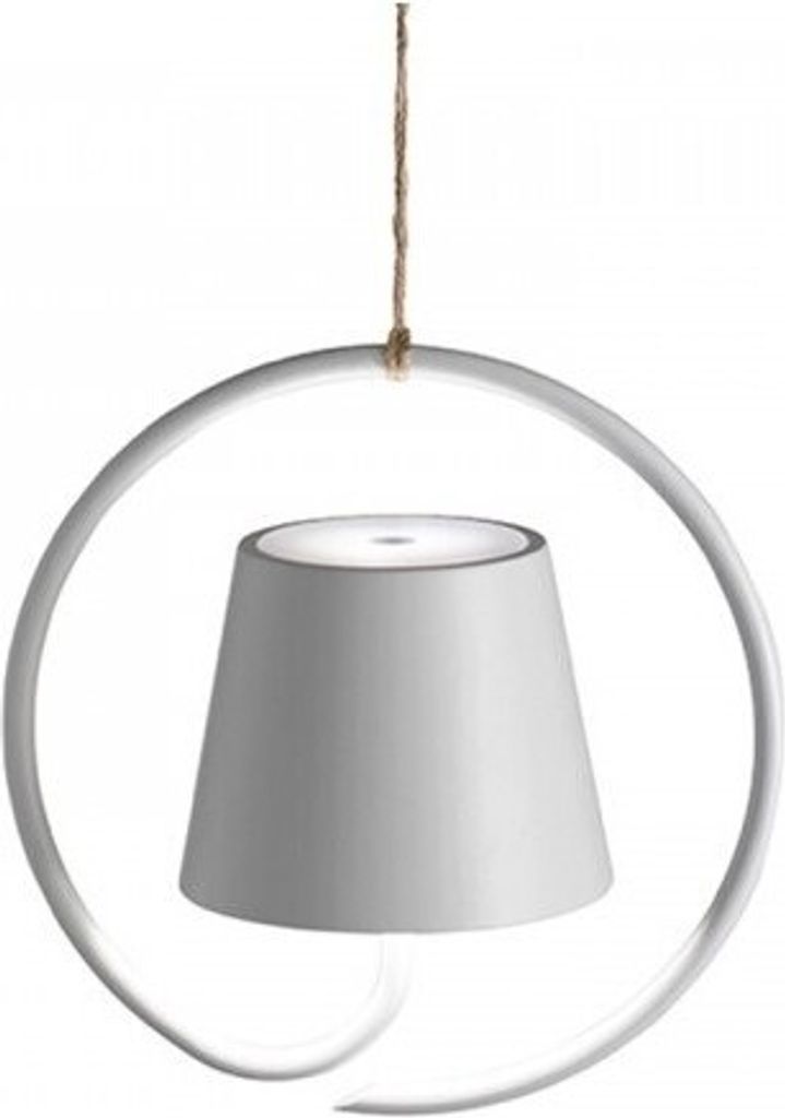 Lampada a led a sospensione Poldina Bianca ricaricabile e Immagine del prodotto 