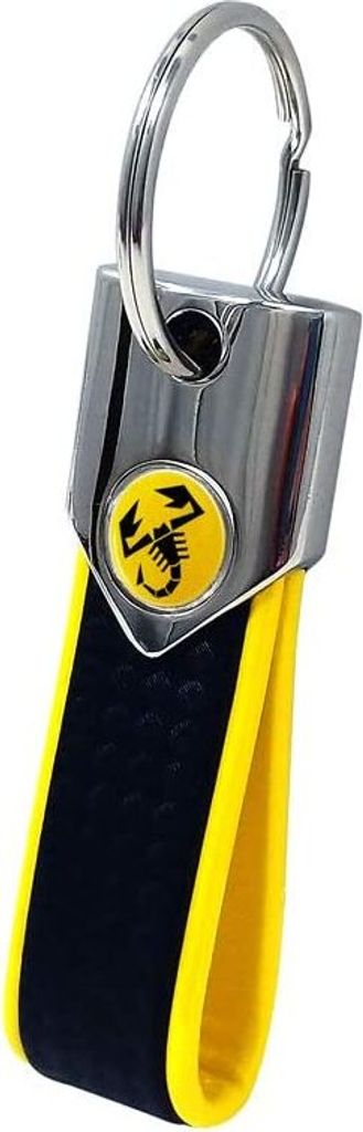 Abarth Offizielle Schlüsselanhäng, Gelb und Karbon mit Gelbem Skorpion