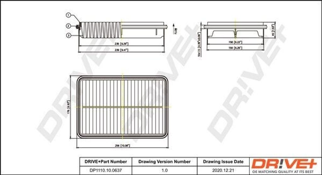 Dr!ve+ DP1110.10.0637 - OE 28110 26000 Luftfilter für Santa Fe I , Magentis