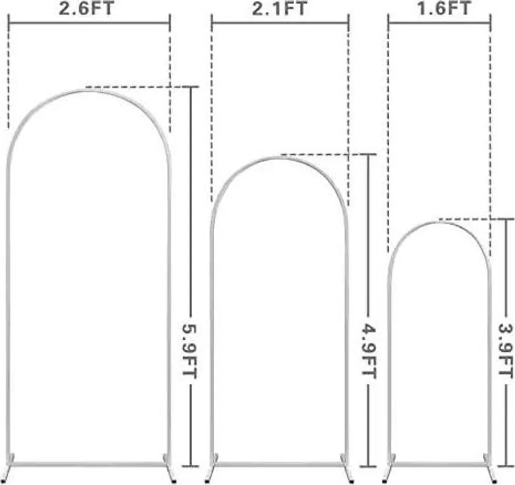 Set de 3 arches de mariage blanches robustes avec supports auto-portés - 2