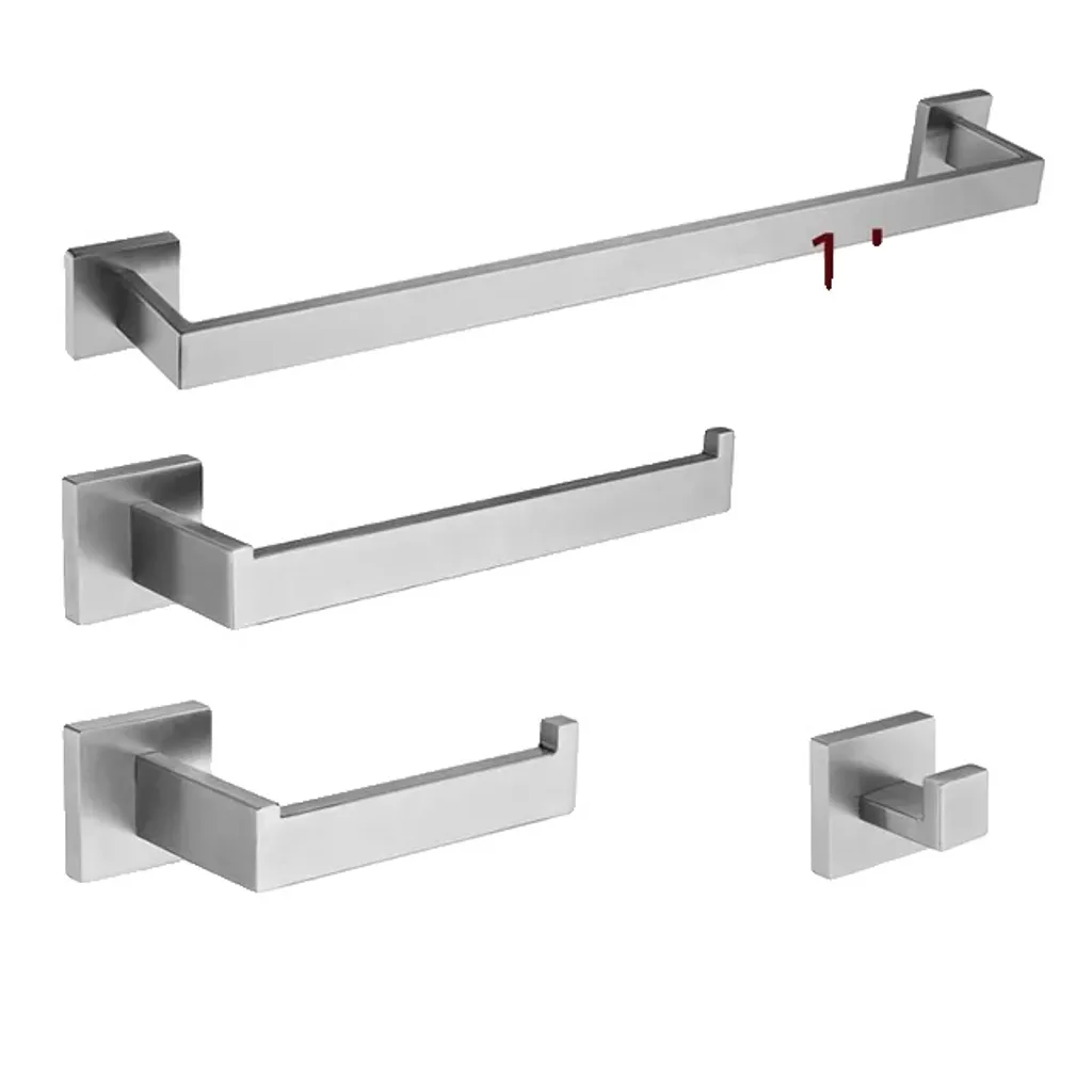 Kit Accessori Bagno Acciaio Inox SUS304 Professionali - 4 Pezzi