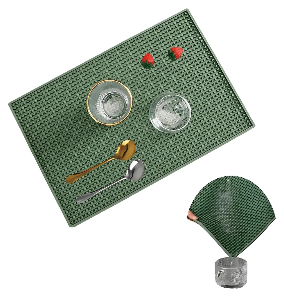 Tapis égouttoir pour évier de restaurant, bar et café 30x15 cm vert