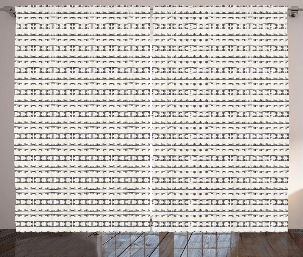 Rideau Design Abstrait avec Boucles et Crochets, Gris Foncé, 280 x 225 cm