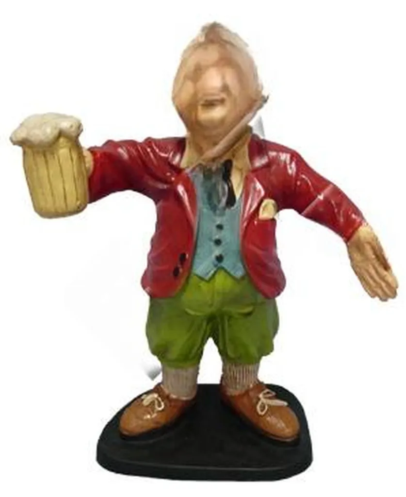 Statue de Jardin Design Bière en Résine - Sculpture Déco Originale 45cm