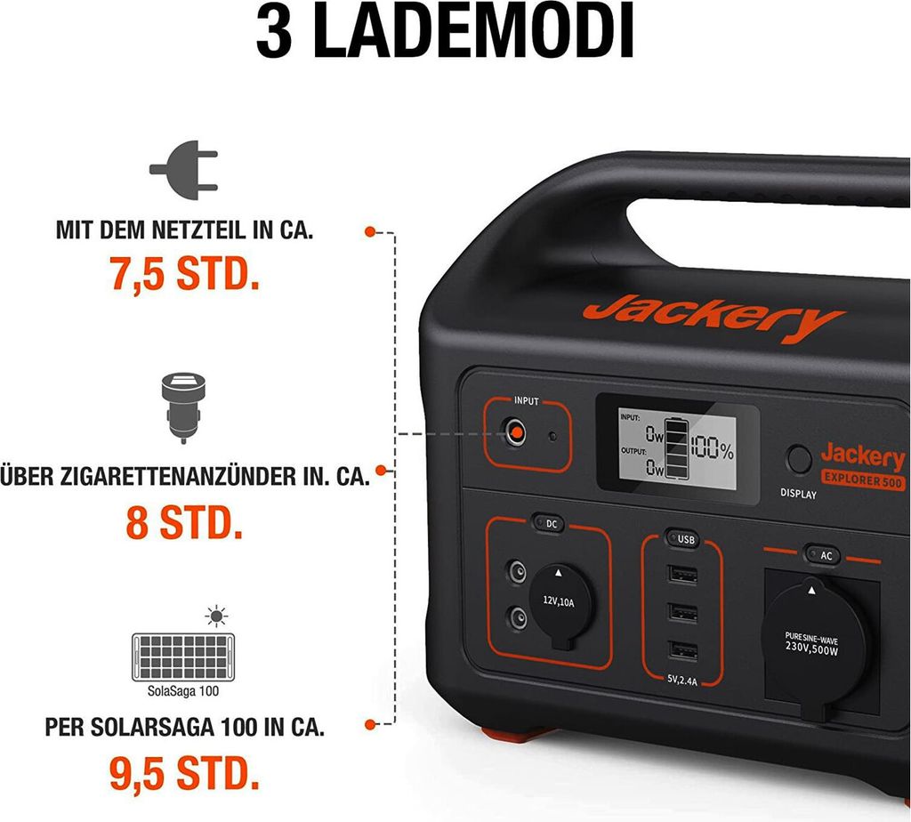 Lítiová elektráreň Jackery Explorer 500 EU 500WH Obrázok produktu 15