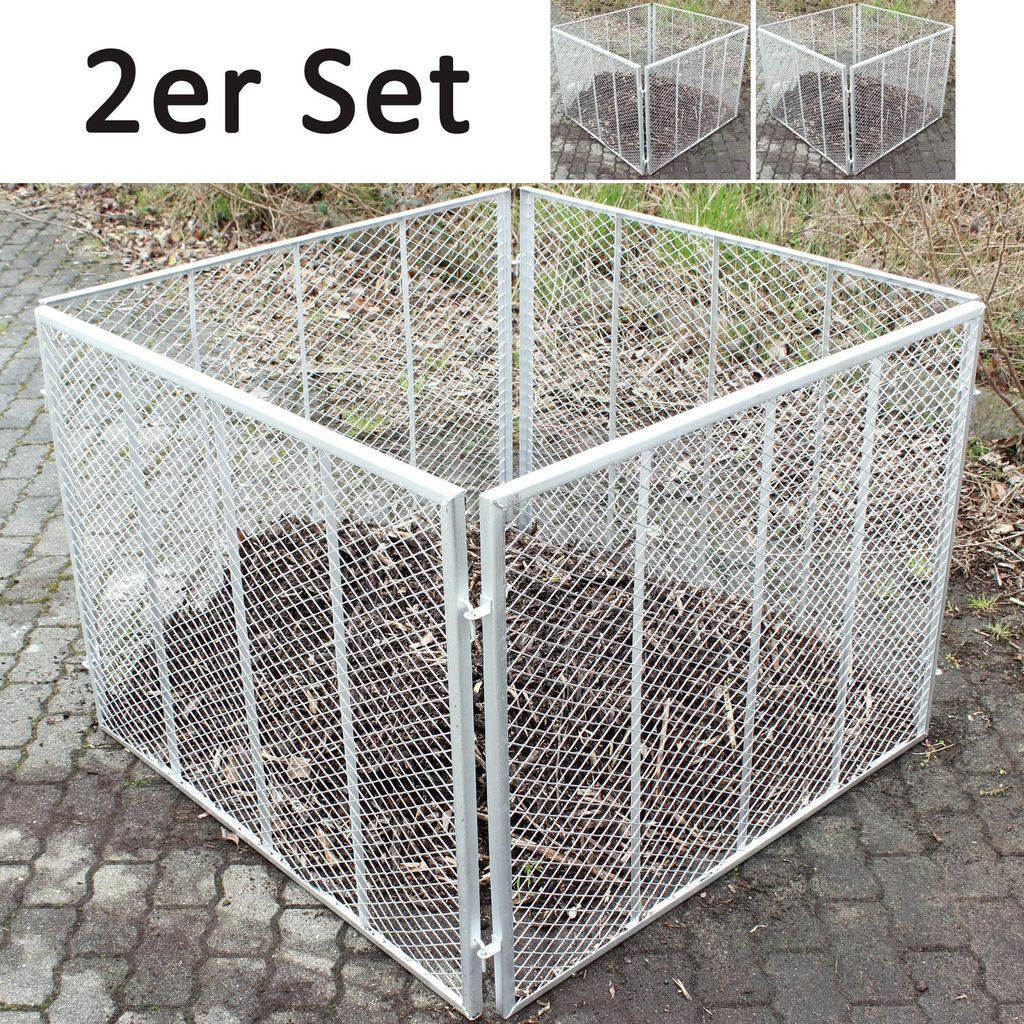 2x TRUTZHOLM Komposter 100x100x80 cm Metallkomposter aus Produktbild 