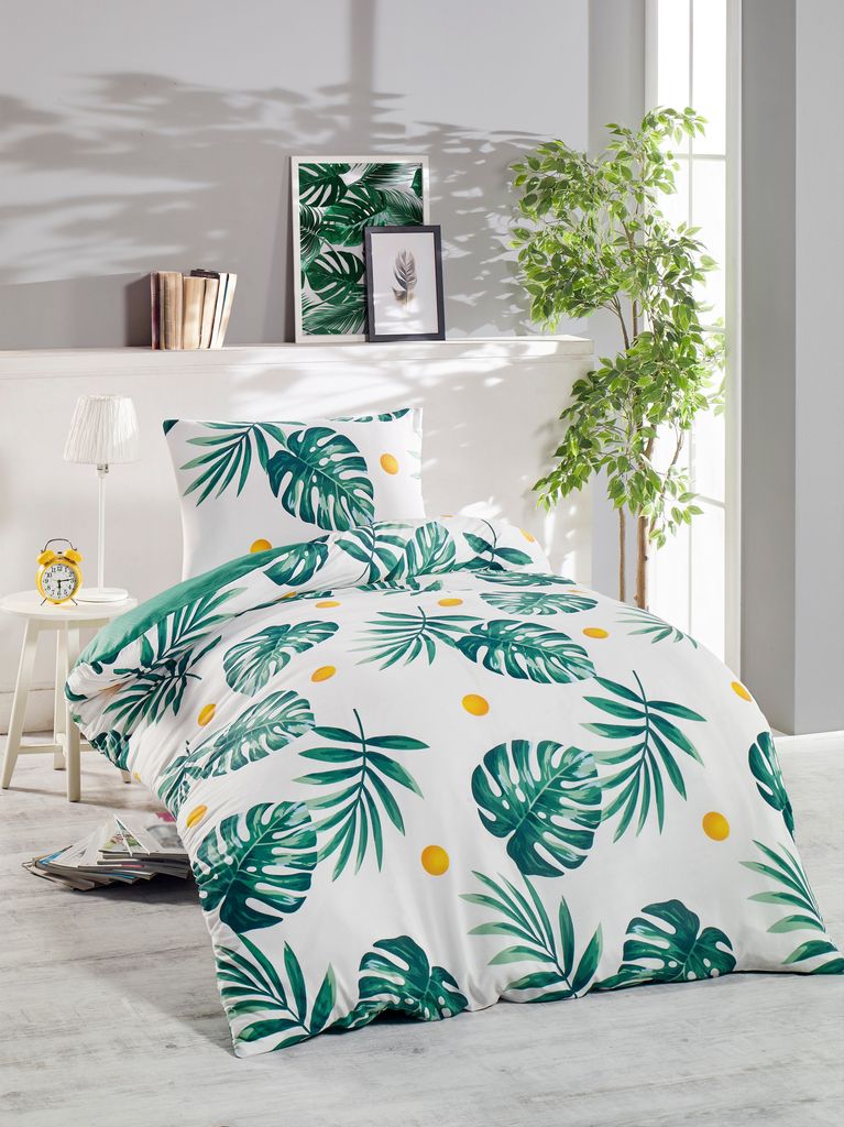 L'Essentiel Linge de Maison, Monstera- ELR9378, Grün, Bettdecken, 65% Baumwolle / 35% Polyester
