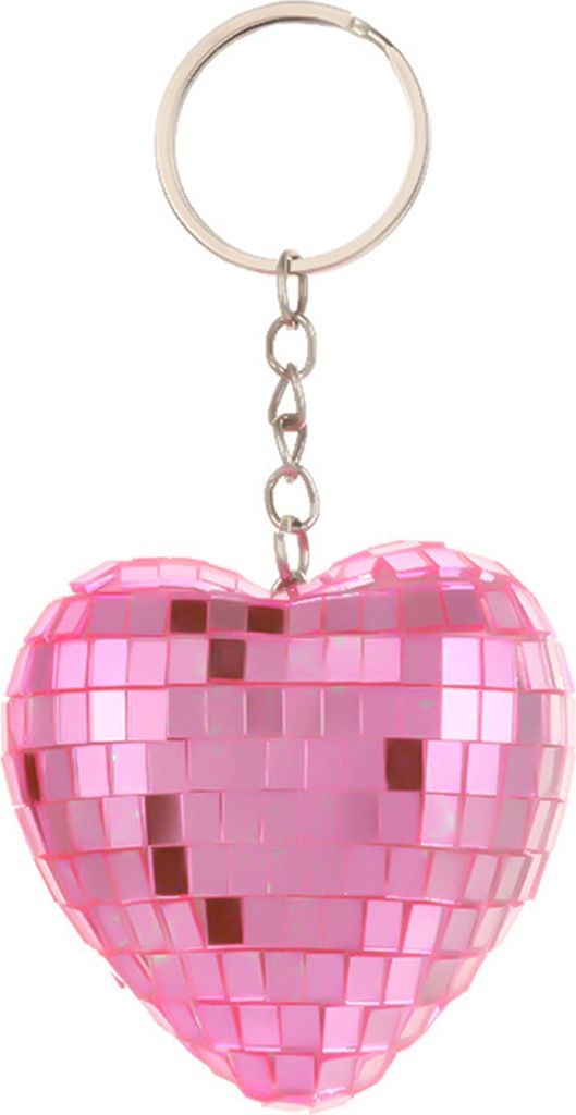 Discokugel-Schlüsselanhänger, Herzform, Spiegelkugel, Schlüsselanhänger, hängender Anhänger, Taschenanhänger, Halloween, Weihnachtsgeschenk