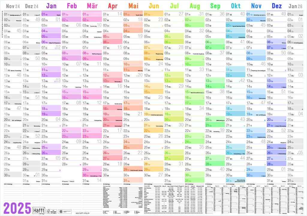Wandkalender 2025 A1+ [Rainbow] 89cm x 63cm | Kaufland.de