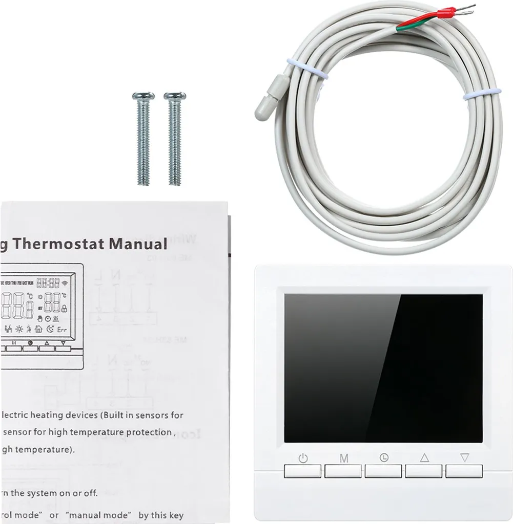 Thermostat Électrique LCD 16A avec Programmation Hebdomadaire Intégrée