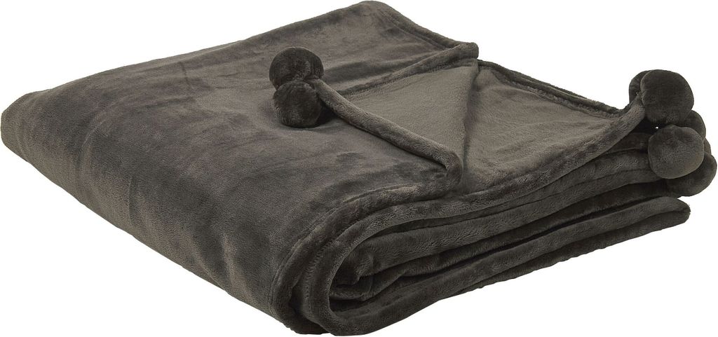 BELIANI Decke Dunkelgrau Polyester 200 x 220 cm kuschelig