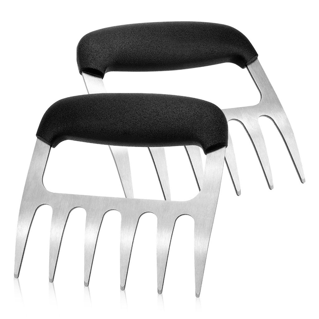 2 Stück Fleischschneider-Klauen aus Edelstahl, BBQ-Fleischhacker mit geformtem PP-Griff, hitzebeständiges Schneidehilfswerkzeug