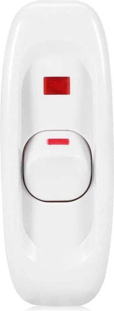 Interrupteur à câble 10A 250V avec voyant LED intégré coloris blanc