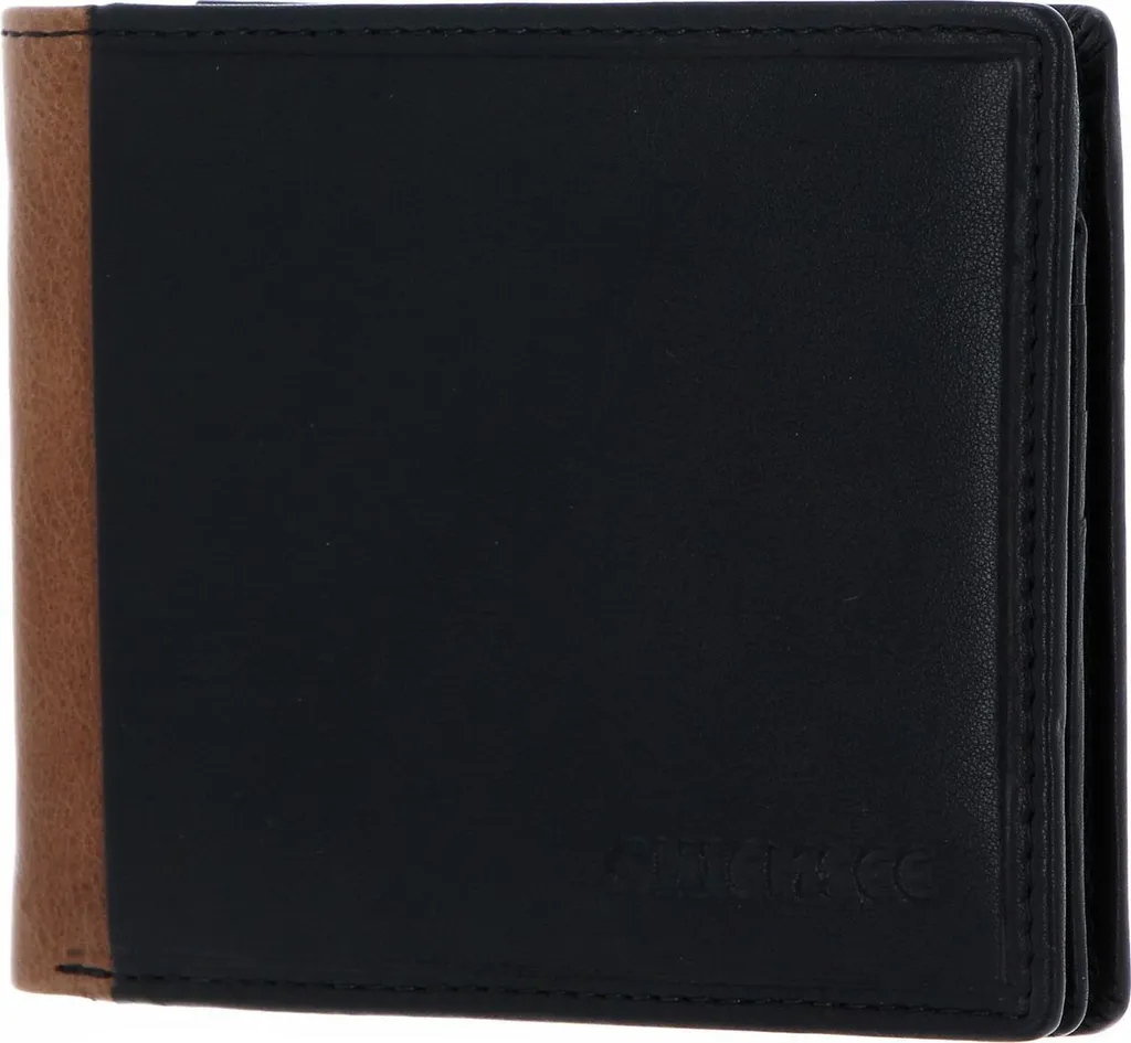 CHIEMSEE Houston Portafoglio Pelle RFID Nero/Cognac - Vera Pelle Uomo