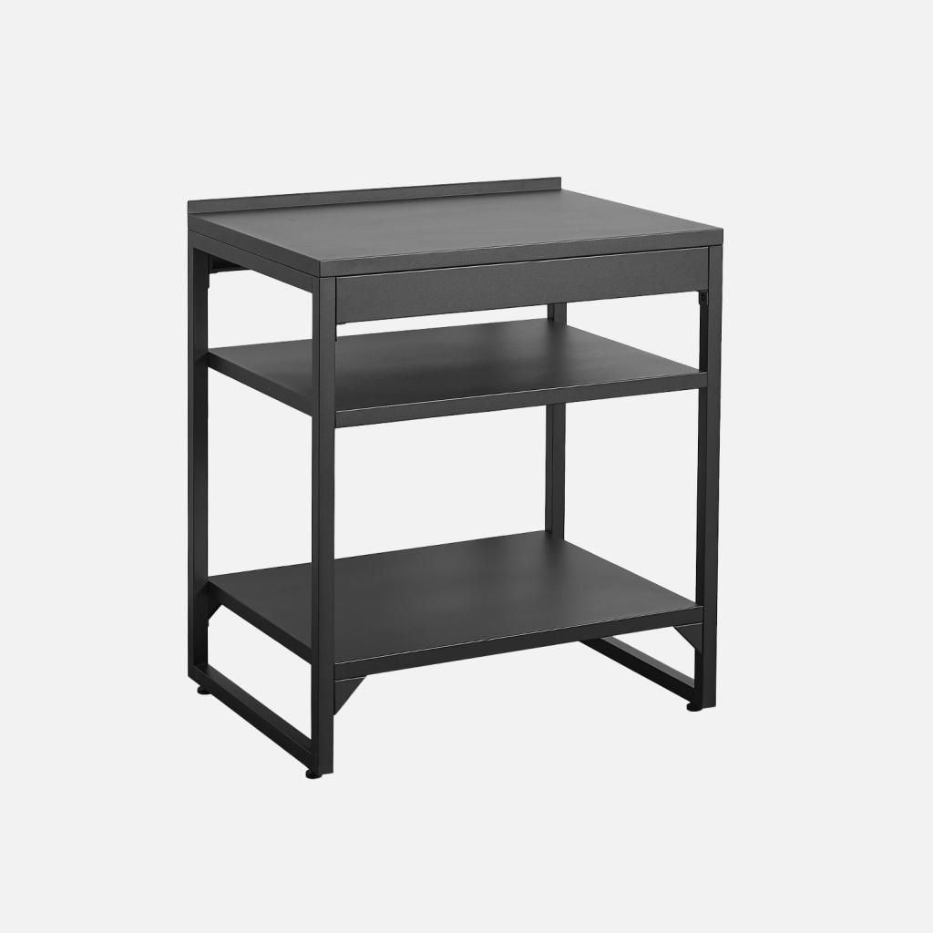 sweeek - Außenküche Stahl 2 Regale B 80 cm - Schwarz