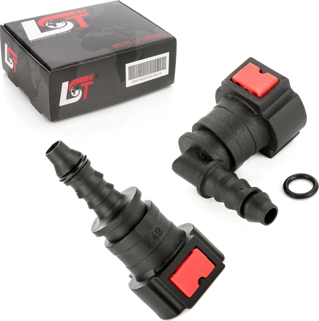 Set Kraftstoffleitung Schnellkupplung 9.49 x 8 mm Gerade und L-Form L-Winkel 90°