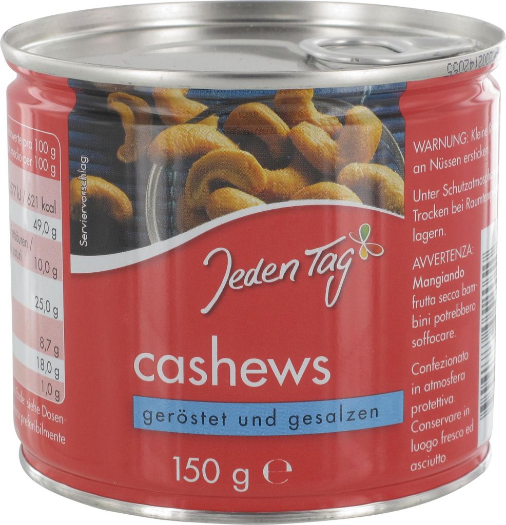 Jeden Tag Cashews geröstet & gesalzen (150 g) Produktbild 