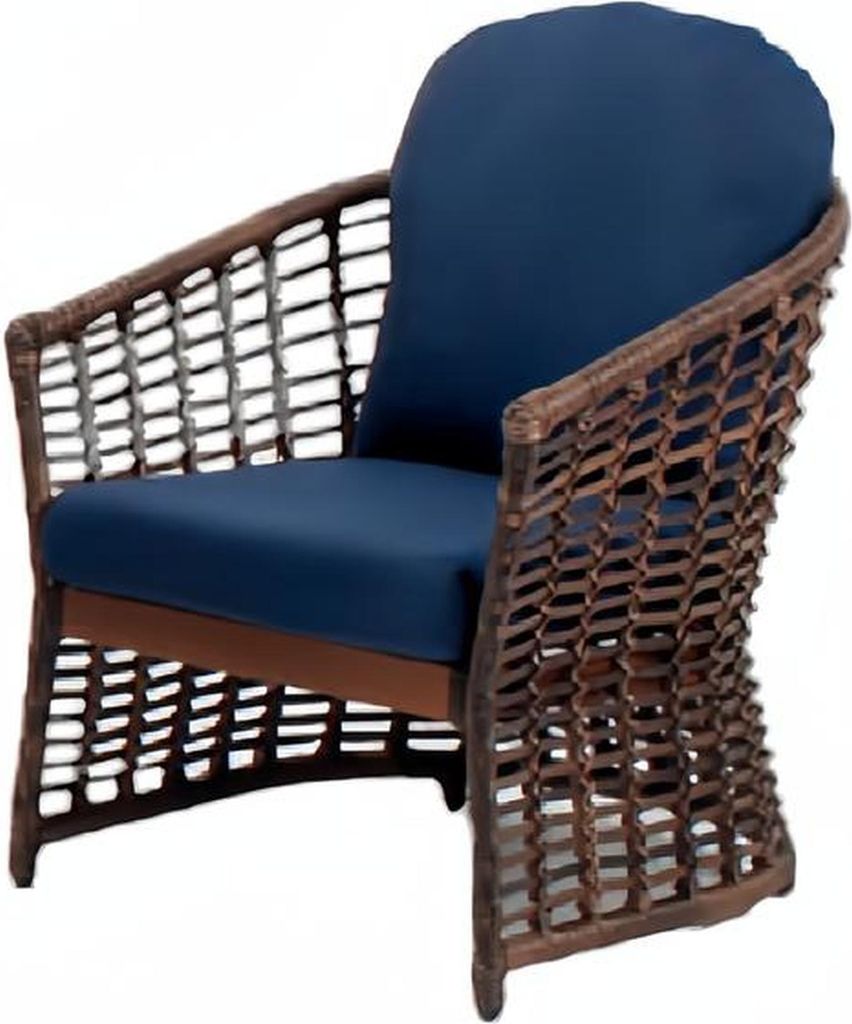 Sessel Blau Design Elegantes Möbel Modern 1 Sitzer Sessel Rattan stilvoll